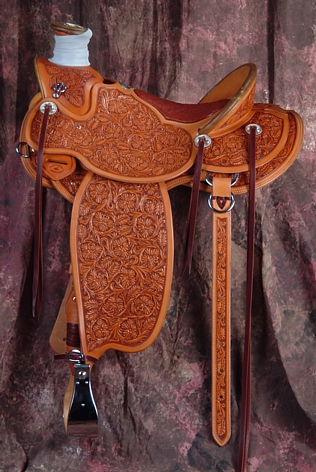 Grizzly Wade Full Flower Saddle - available from Grizzly Saddlery Inc. Great Falls, Montana